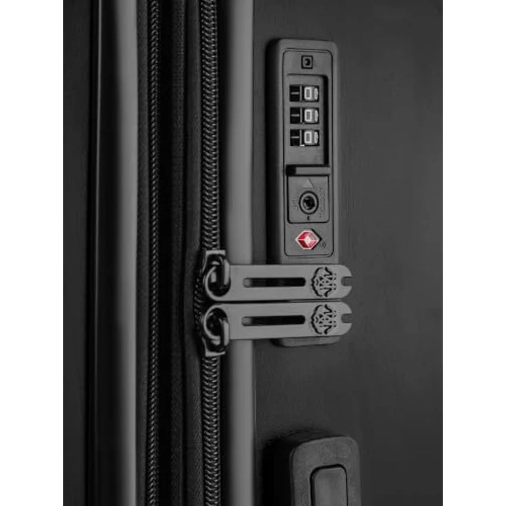Roberto Cavalli Florence 4 Rollen Kofferset, 3-teilig mit Dehnfalte, schwarz, 100% Polyurethan, 47 cm x 29 cm x 74 cm – Bild 8