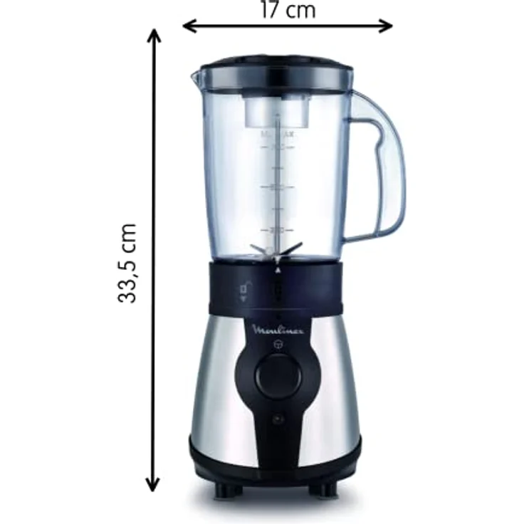 Moulinex Blend&Go LM1B1D10 Standmixer, 300 W, 750-ml-Becher zum Mitnehmen, 4-Klingensystem, Edelstahloberflächen – Bild 2