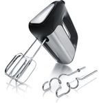 Arendo Handmixer, Elektrischer Handrührer inkl. 2 Quirle und 2 Knethaken, 10-stufige Leistungsregulierung, Turbofunktion, Edelstahl, Schwarz