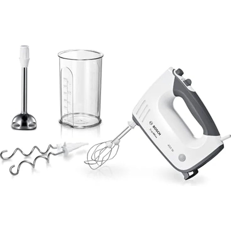 Bosch Hausgeräte Handrührer, ErgoMixx, 750 W, Weiß, grau, MFQ37470, Handmixer, Grau, Weiss – Bild 1