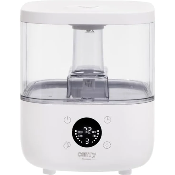 CAMRY CR 7973 W Ultraschall-Luftbefeuchter, 5 Liter, Aromatherapie-Funktion, Timer, LED-Anzeigebildschirm (Weiß) – Bild 1