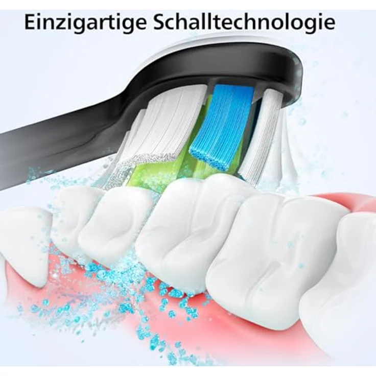 PHILIPS Sonicare 4100 - Elektrische Zahnbürste für Erwachsene mit W2 Optimal White Bürstenkopf in Schwarz, inkl. Reiseetui und USB-Ladegerät – Bild 4