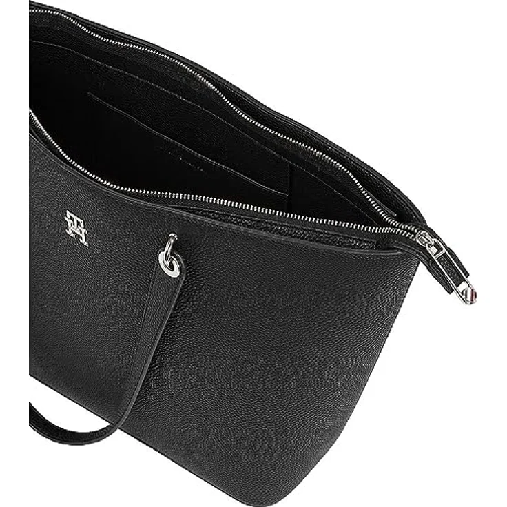 Tommy Hilfiger Shopper TH EMBLEM TOTE, BDS Black, mit TH-Emblem vorne - Preisvergleich – Bild 5