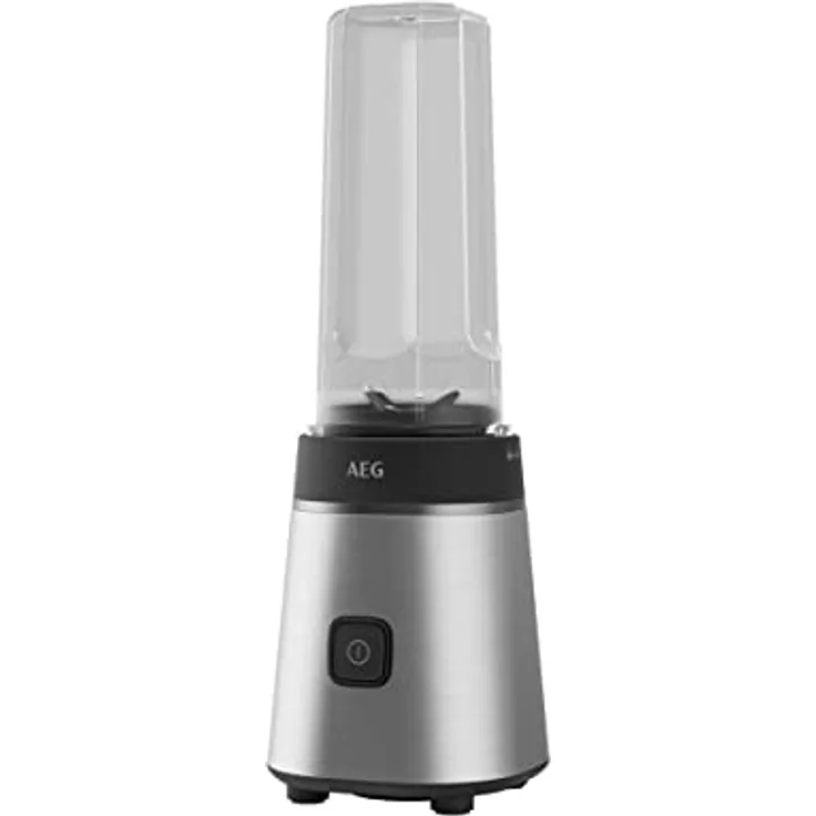 AEG SB3-1-2ST Standmixer, 300 W, 2 Geschwindigkeitsstufen, tragbarer 0,92 l Becher, 4 Klingen, spülmaschinenfest, Edelstahl, BPA-frei