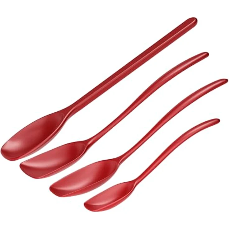Rosti Classic Kochlöffel Set 4-Teilig, Hochwertiges Küchenhelfer Set mit 3 Kochlöffel & 1 Backlöffel, Hitzebeständig, Bruchsicher, Spülmaschinenfest, Rot – Bild 2