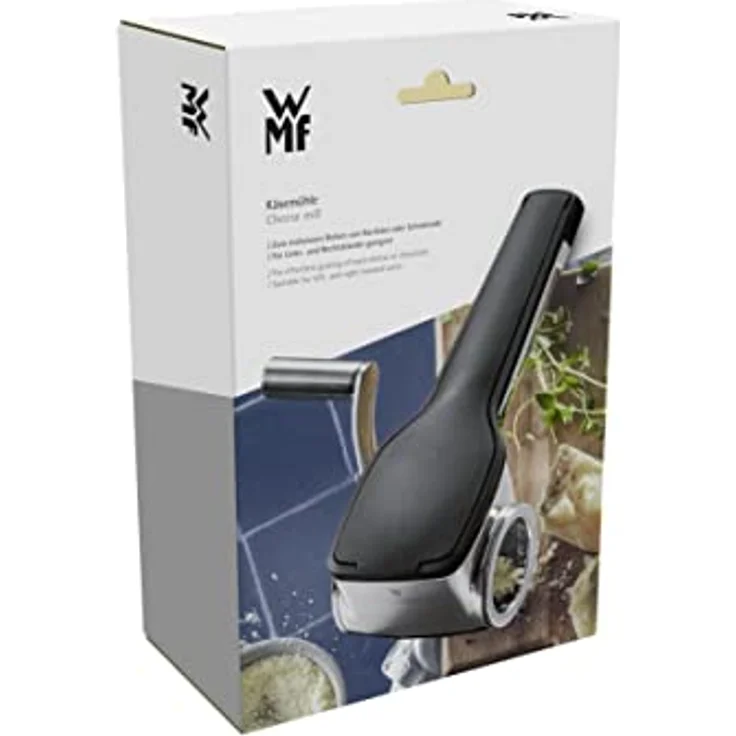 WMF Kitchen classics Käsereibe 20 x 14 x 8 cm, Mühle mit Trommelreibe, Cromargan Edelstahl, auch für Linkshänder – Bild 5