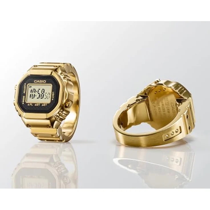 Casio G-Shock Unisex Digital Quarz Ringuhr, goldfarben mit schwarzem Zifferblatt, wasserdicht, inklusive Kalender, Stoppuhr und Beleuchtung – Bild 5