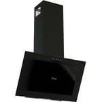 Dunstabzugshaube 60 cm | Kopffreie Wandhaube | schwarzer Edelstahl | schwarzes Glas | Druckknopf Bedienung | VTH601S