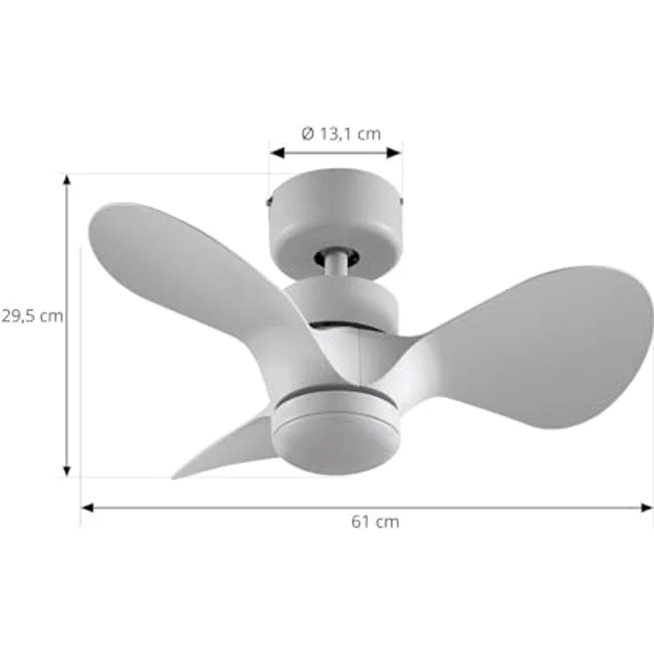 Lindby Deckenventilator mit Lampe "Enon", dimmbar, Metall, mit Fernbedienung, weiß, für Wohnzimmer & Esszimmer – Bild 5