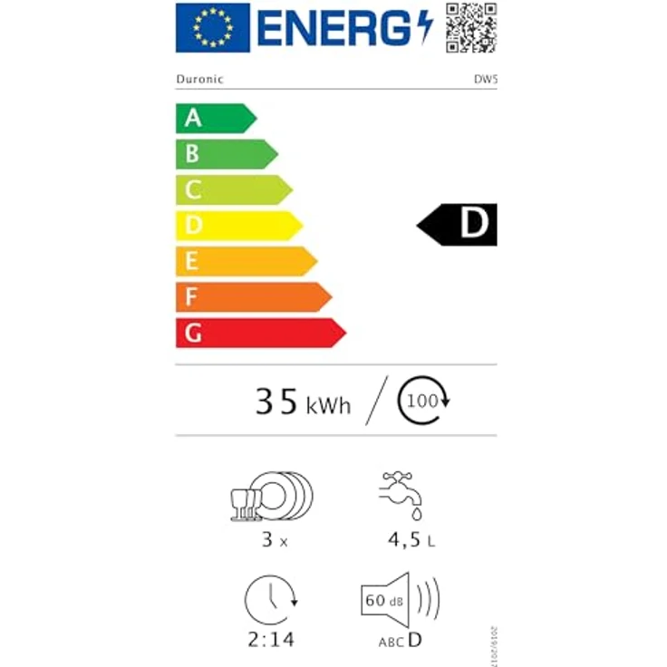 Duronic DW5 BK Tischgeschirrspüler, Mini Geschirrspüler für 3 Gedecke mit 6 Programmen und 5 l Wassertank, ideal für Wohnmobil, Küche, Camping oder Büro – Bild 9