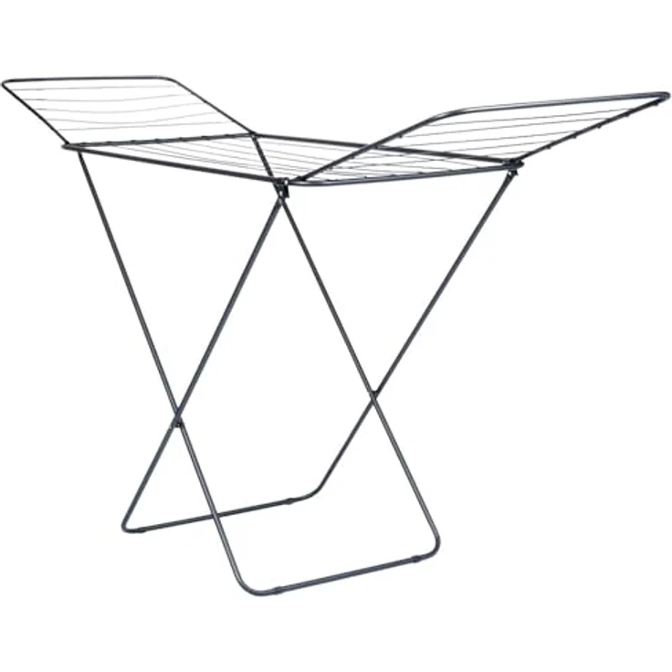 Vilde Wäscheständer, Standtrockner aus Metall, klappbar und platzsparend, schwarz, 181 cm – Bild 4