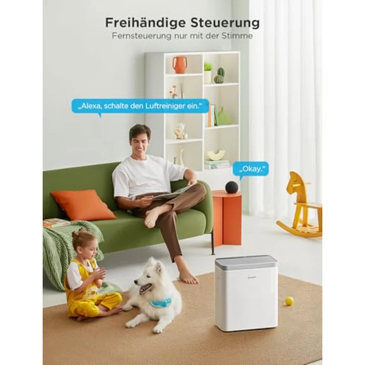 GoveeLife Smart Luftreiniger GHA-300, HEPA-Filter für große Räume bis 97 m², PM2.5-Monitor, App- und Alexa-Steuerung, Turbomodus, automatische Luftqualitätsregelung, ideal für Allergiker – Bild 4