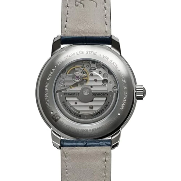 Zeppelin Herrenuhr Automatik Friedrichshafen Blau 8568-3, Edelstahlgehäuse, blaues Zifferblatt, Lederarmband – Bild 4