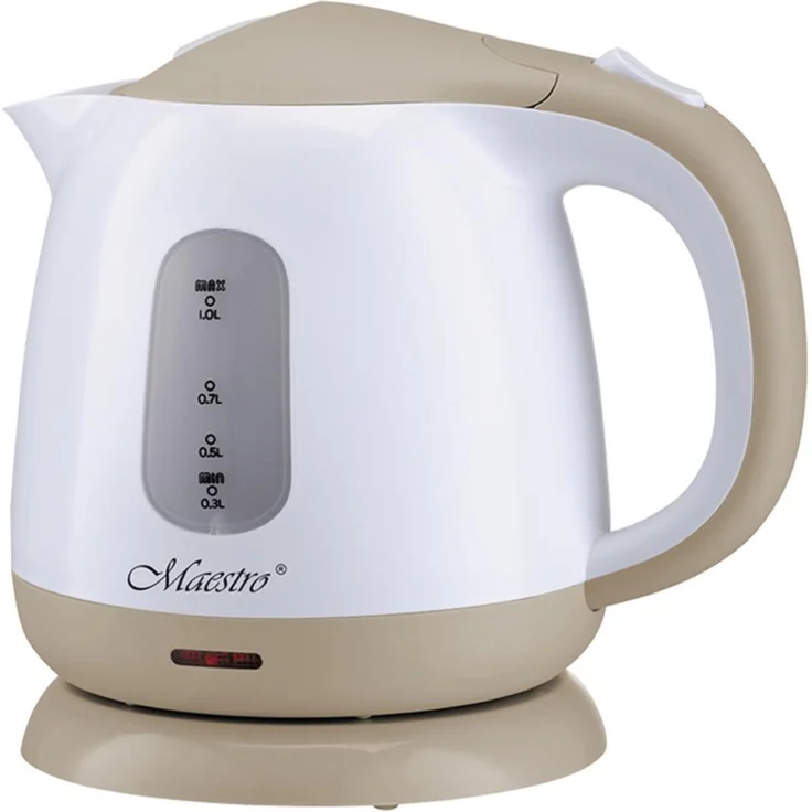 Maestro MR-012-BEIGE, Wasserkocher 1 l, 1100 W, Kunststoff, Beige, Wasserstandsanzeige, Überhitzungsschutz
