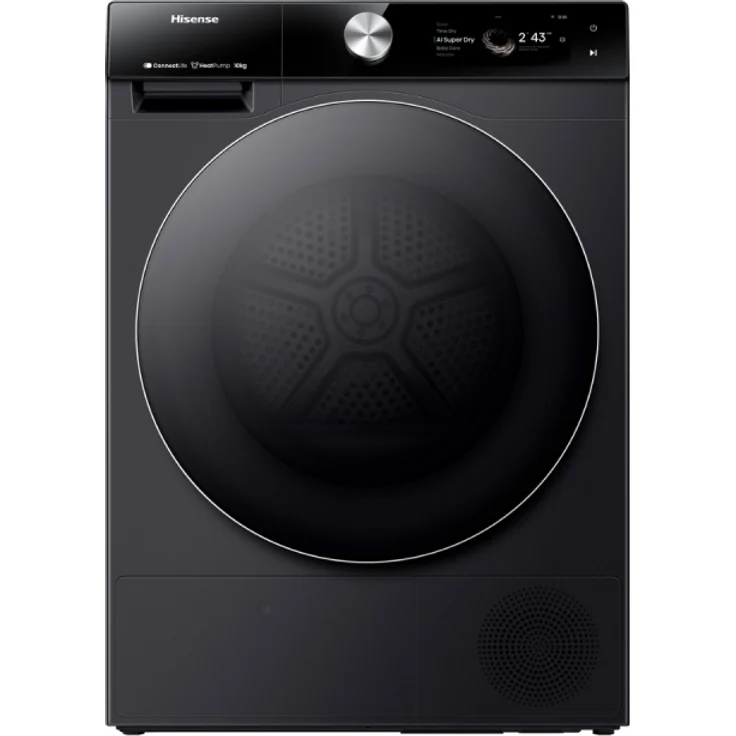 Hisense DH7S107BB, Wäschetrockner Freistehend 10 kg, Wärmepumpentechnologie, schwarz