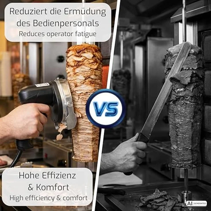 Saro 418-1020 ED 100 elektrisches Profi Schneidemesser für Döner und Gyros, Schwarz – Bild 5