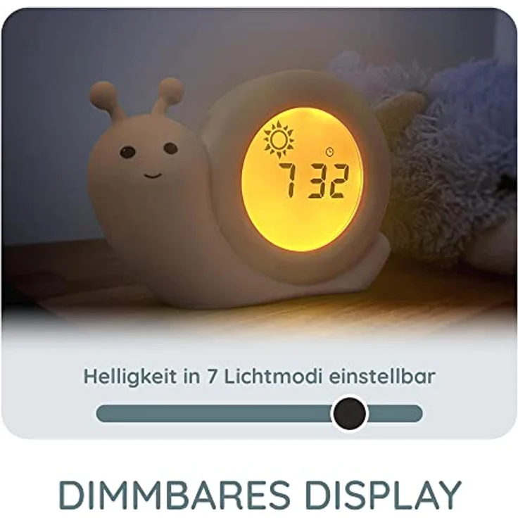 Alecto BC110BE SIMON Kinderwecker, 3-in-1 Schlaftrainer mit Nachtlicht und digitaler Zeitanzeige, wiederaufladbar, blau – Bild 4