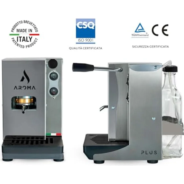Aroma PLUS - ESE-Padmaschine Espressomaschine Silber – Bild 3