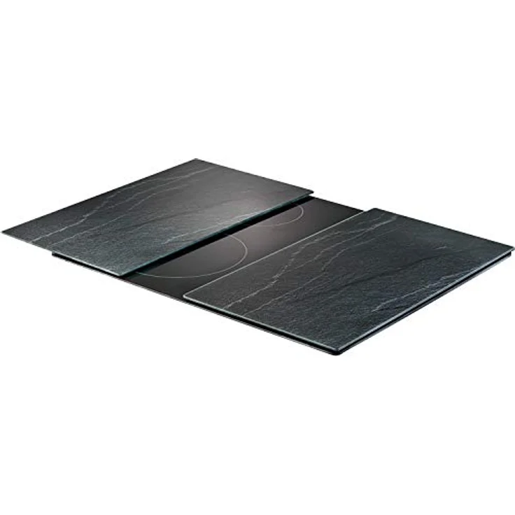 Zeller 26258 Herdabdeck--Schneideplatten Schiefer, 2-er Set Glas, anthrazit, 52 x 30 x 0.8 cm, 2 Einheiten – Bild 3