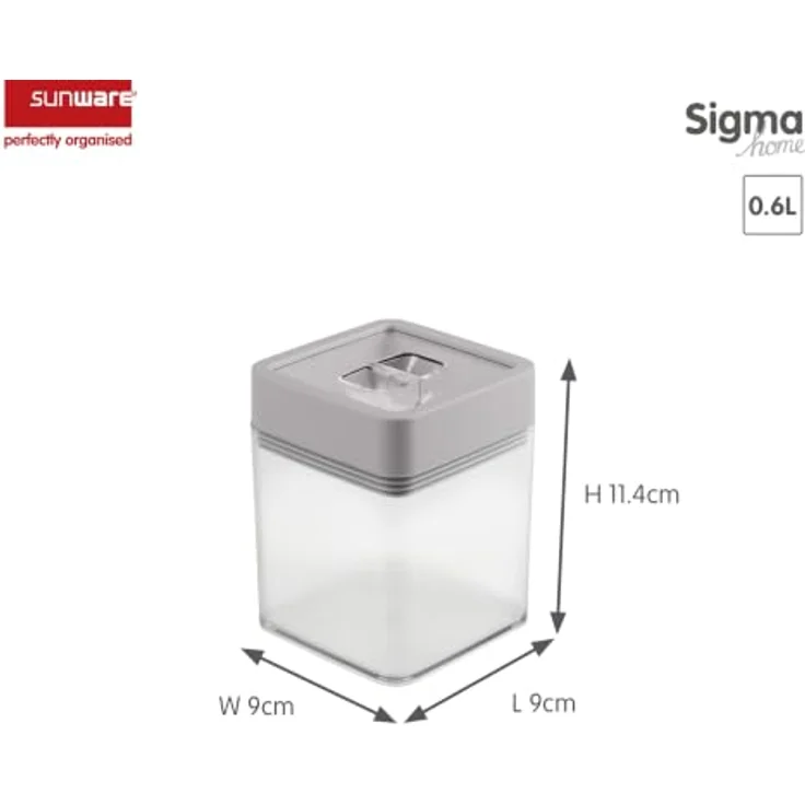 Sunware Sigma Home Vorratdose 0,6 L transparent grau - Luftdicht, stapelbar und modern gestaltet – Bild 2