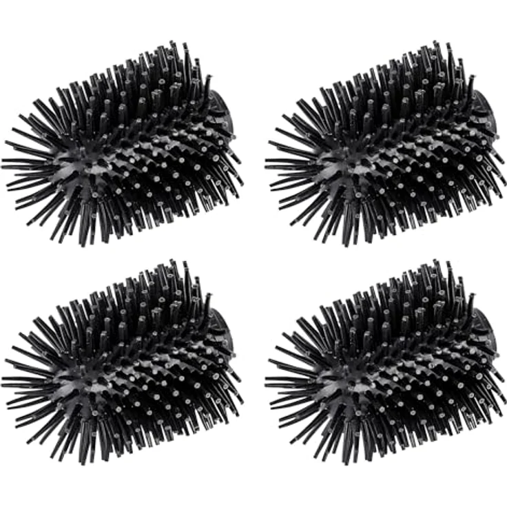 WENKO Ersatzbürsten WC-Garnitur Silikonkopf 4er Set, schwarze Anti-Haft WC-Bürsten für freistehende Garnituren, Ø 7,5 x 9,3 cm – Bild 1