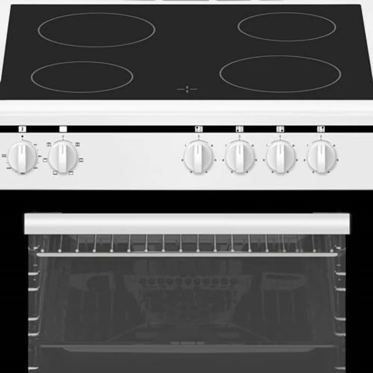 Oranier Elektro-Standherd 60 cm - weißer freistehender Elektro-Herd mit 60 Liter Backofen - 7 Funktionen - 4 Zonen Glaskeramik-Kochfeld - STE637 – Bild 2
