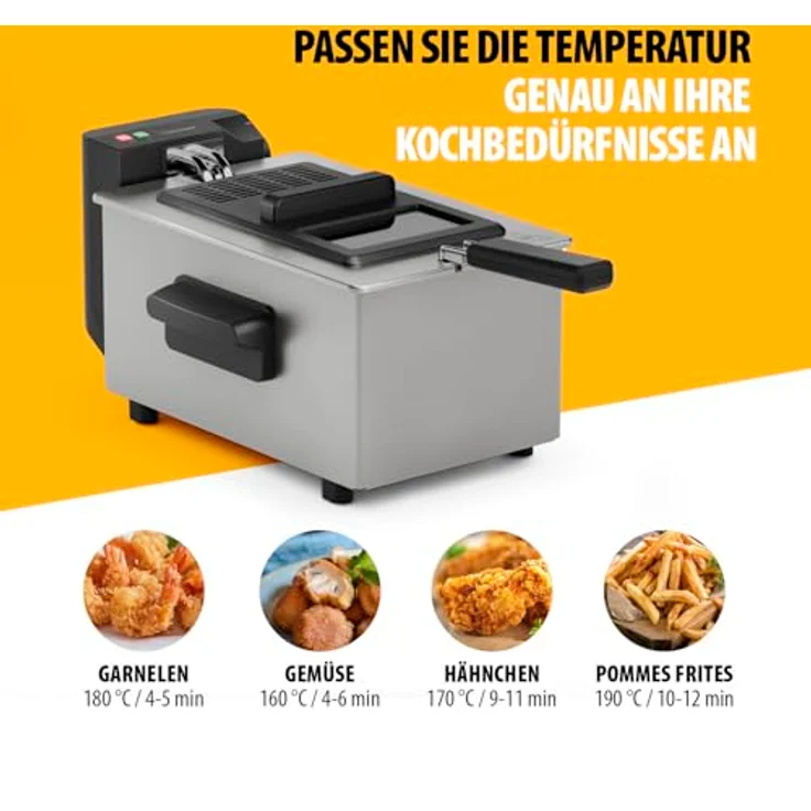 Tristar FR-9327 Fritteuse, 3 Liter, Cool Zone Technologie, verstellbarer Thermostat bis 190°C, spülmaschinenfeste Teile, Sichtfenster, Überhitzungsschutz, kompaktes Design – Bild 4