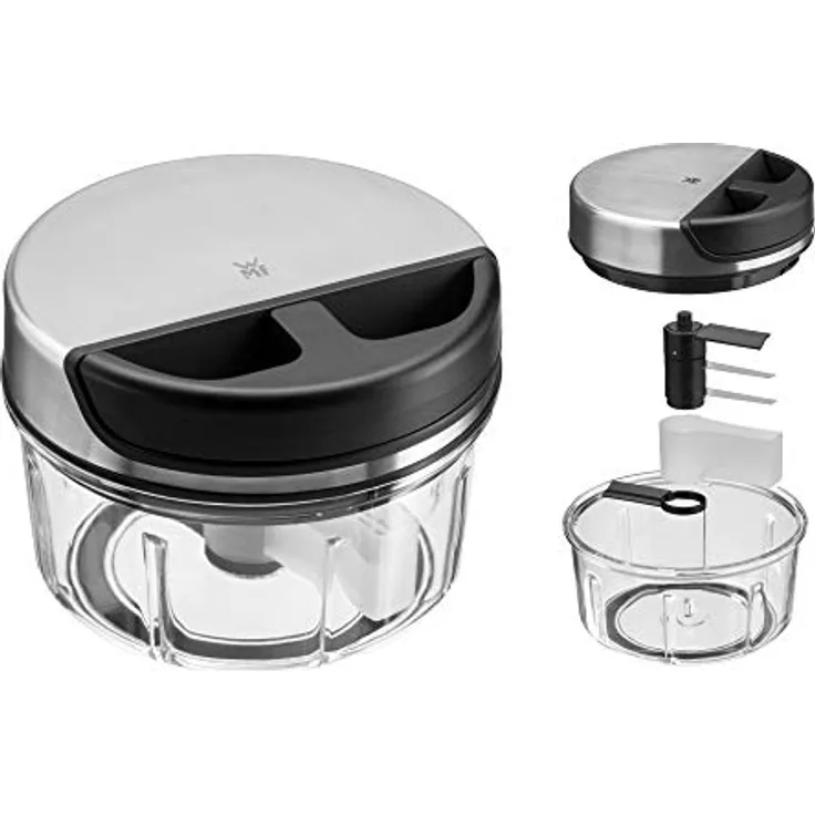 WMF Gourmet Gemüseschneider manuell mit Seilzug, 650ml, Kunststoff-Mixbehälter, Multi-Zerkleinerer ideal für Gemüse, Zwiebeln, Knoblauch, Nüsse, Kräuter oder Obst