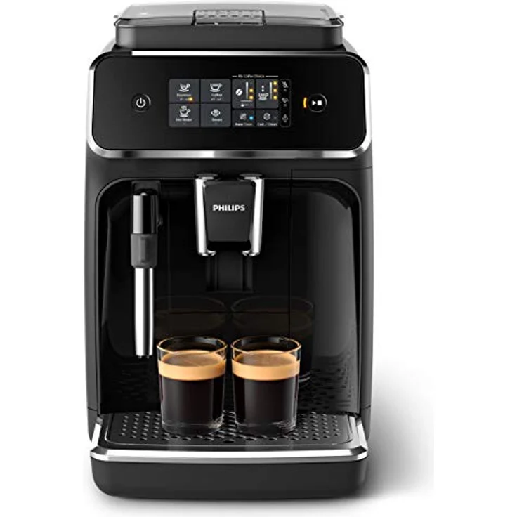 Philips 2200 Serie EP2221-40 Kaffeevollautomat mit integriertem Mahlwerk, 2 Kaffeespezialitäten, Schwarz-Klavierlack-schwarz – Bild 2