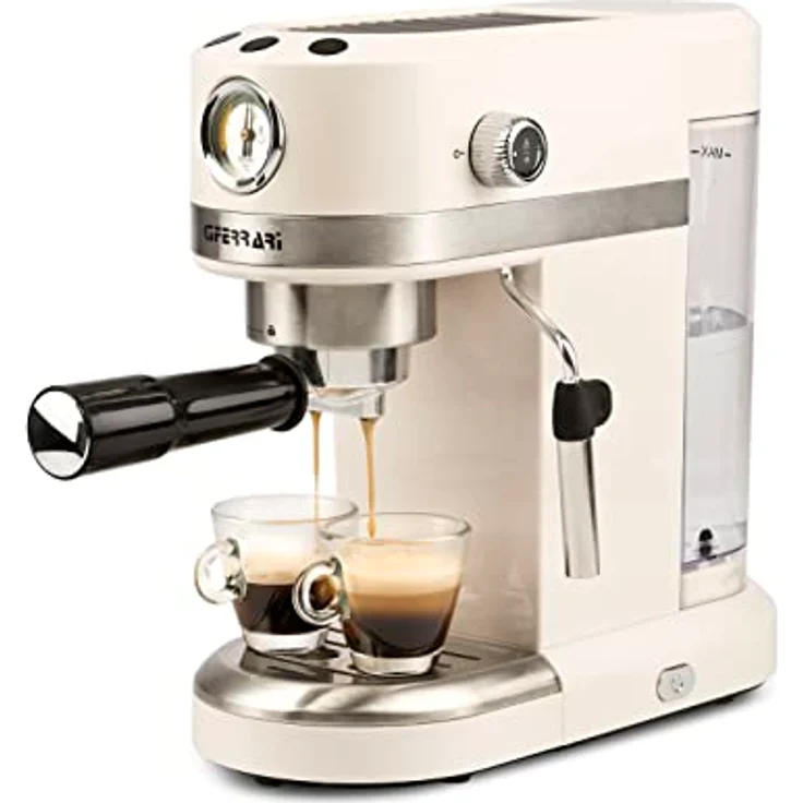G3 Ferrari G10168 Amarcord Espresso-Kaffeemaschine, Siebträgermaschine mit 15 Bar Druck, beige – Bild 7