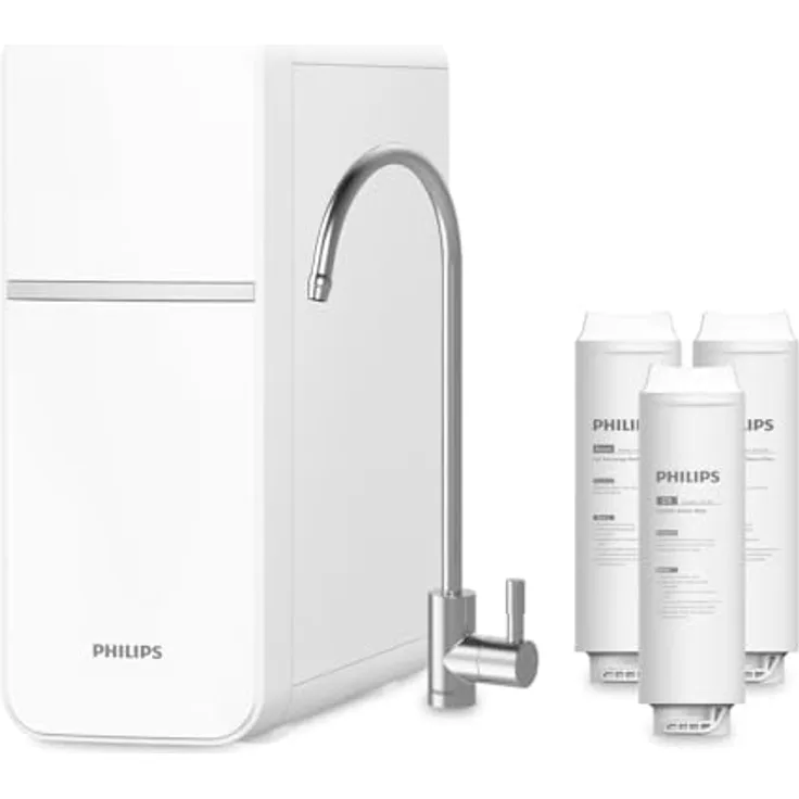 Philips AUT1211/10, Unter Spüle Microfiltrations-System mit 0,01 μm Ultrafiltration, Wasserfilter in Weiß
