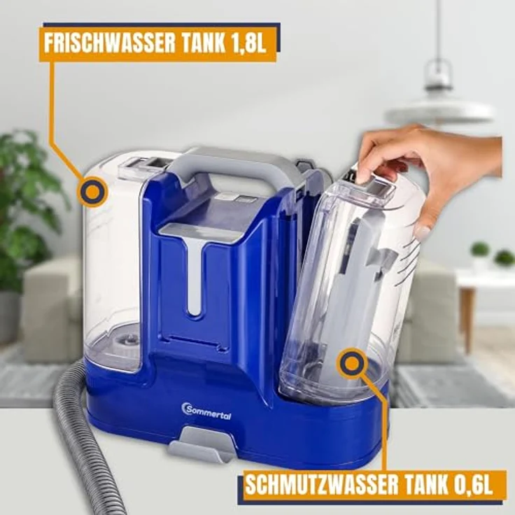 Sommertal Teppichreinigungsgerät CompactCleaner WS450 5in1 +1L Polsterreiniger, 450w Eco Motor, Aqua Filter – Bild 6