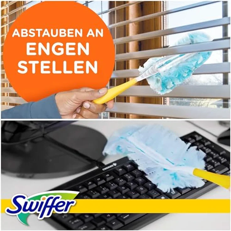 Swiffer Staubmagnet Starter-Set, 1 Griff + 7 Nachfülltücher, fängt 3x mehr Staub und Haare ein als herkömmliche Staubwedel – Bild 5