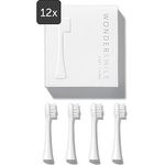 Wondersmile Ersatzbürsten Schallzahnbürste (Hard, All White, 12er Pack) - Bürstenköpfe für Wondersmile Schallzahnbürste