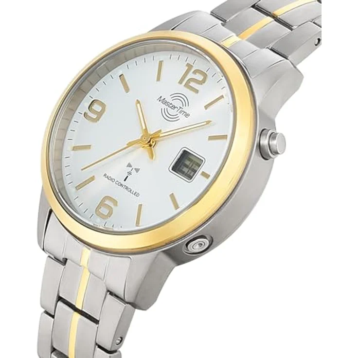 Master Time Funk Quarz Damen Uhr Analog-Digital mit Titan Armband MTLT-10900-42M, blaues Zifferblatt, Wasserdicht bis 5 Bar – Bild 2