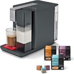 Tchibo Qbo MILK MASTER Premium Kapselmaschine inkl. 24 recyclebare Qbo Kapseln, Lipstick Red, Espresso, Caffè Crema, Milchschaum auf Knopfdruck, abnehmbarer Milchtank 300ml