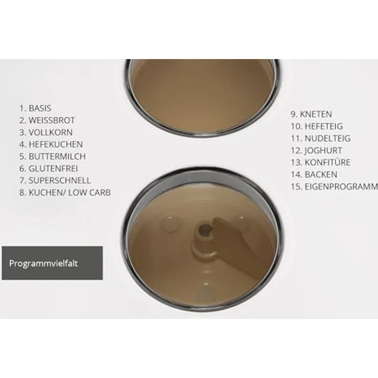 Unold 68520 Backmeister Big White Brotbackautomat, 850W, 15 Backprogramme, 3 Bräunungsgrade, Kunststoff, weiß – Bild 4