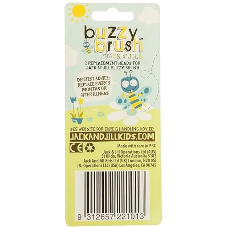 Jack N' Jill Kids Buzzy Brush Replacement Heads, Rotary Design With Soft Vibrations, Only Compatible With Buzzy Brush Electic Musical Toothbrush - 1 x 2 Pack – Bild 3