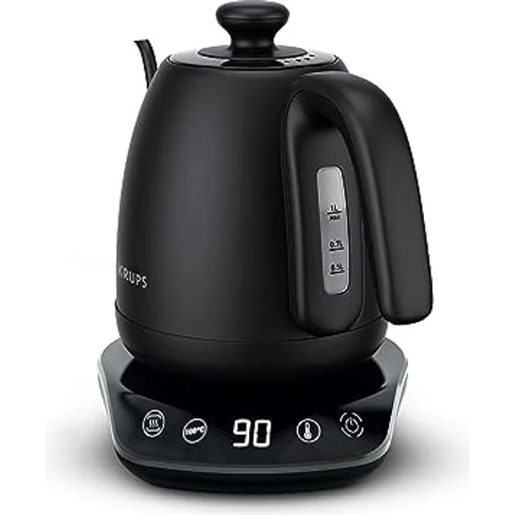 Krups BW9238 Café Control Gooseneck Wasserkocher | Schwanenhals-Auslauf | 1 l Fassungsvermögen | digitale Anzeige | 8 Einstellungen | 30 min Warmhaltezeit | Schwarz Matt – Bild 2