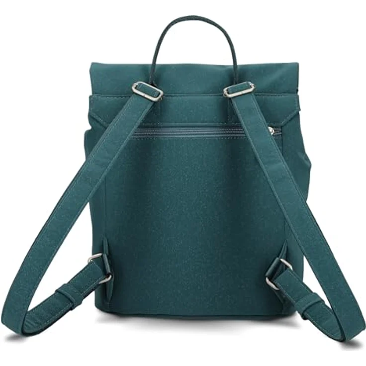 Zwei Mademoiselle.M City Rucksack, 29 cm, petrol, 100% Polyurethan, 24 cm x 13 cm – Bild 5