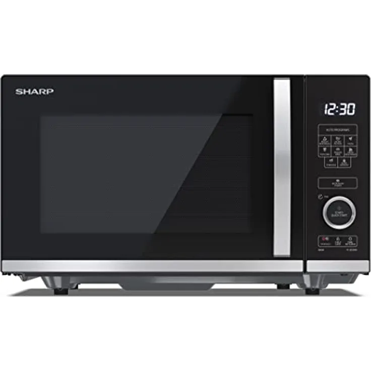 SHARP QS204AEB Mikrowelle (Mikrowelle: 800W, 10 Leistungsstufen, Auftaufunktion, Abmessungen: 457x272x379cm), schwarz