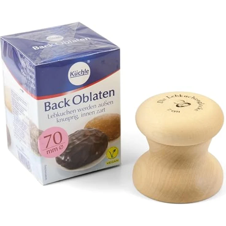 Lebkuchenglocke Original, Lebkuchenformer Starter-Set 7 cm mit Oblaten, ideal für perfekte Lebkuchen, Makronen und Plätzchen – Bild 1