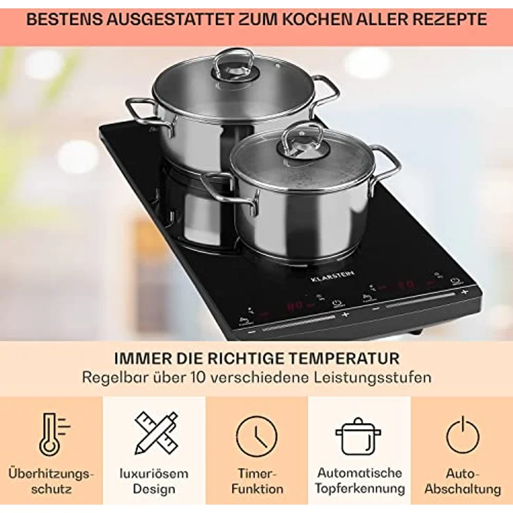 Klarstein VariCook Slim Induktionskochfeld Doppel Kochplatte – Bild 7