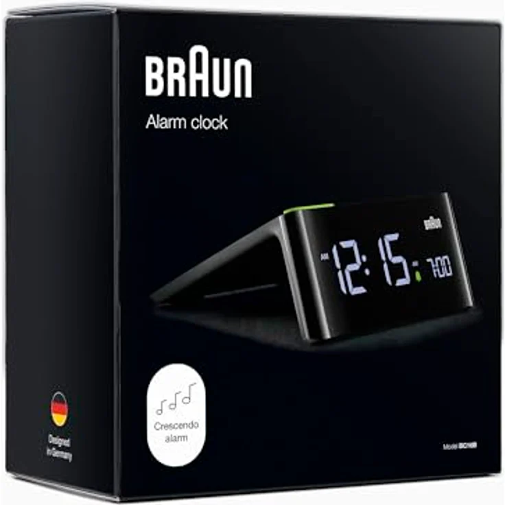 Braun Digitaler Wecker BC16BEU, LCD-Display mit automatisch anpassbarer Helligkeit, Schlummertaste, Signaltonalarm, in Schwarz – Bild 5