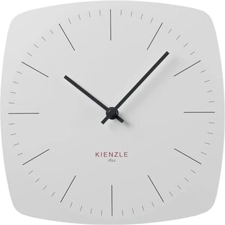 Kienzle DCF Funkwanduhr Modern, Rahmenlos mit automatischer Zeiteinstellung und geräuschlosem Uhrwerk, Weiß, 246 x 246 mm – Bild 4