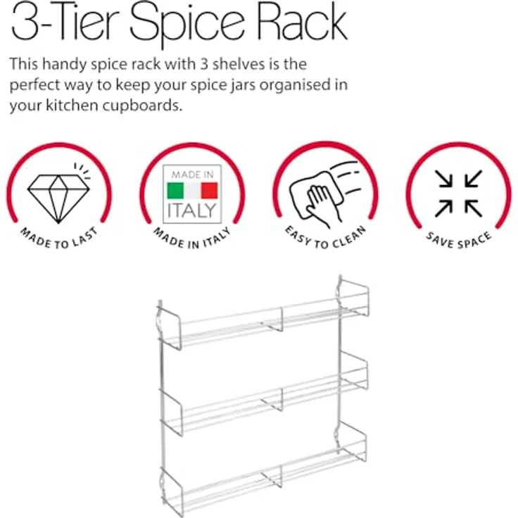 Metaltex 364613010 Gewürzregal 3-Etagen verchromt – Bild 4