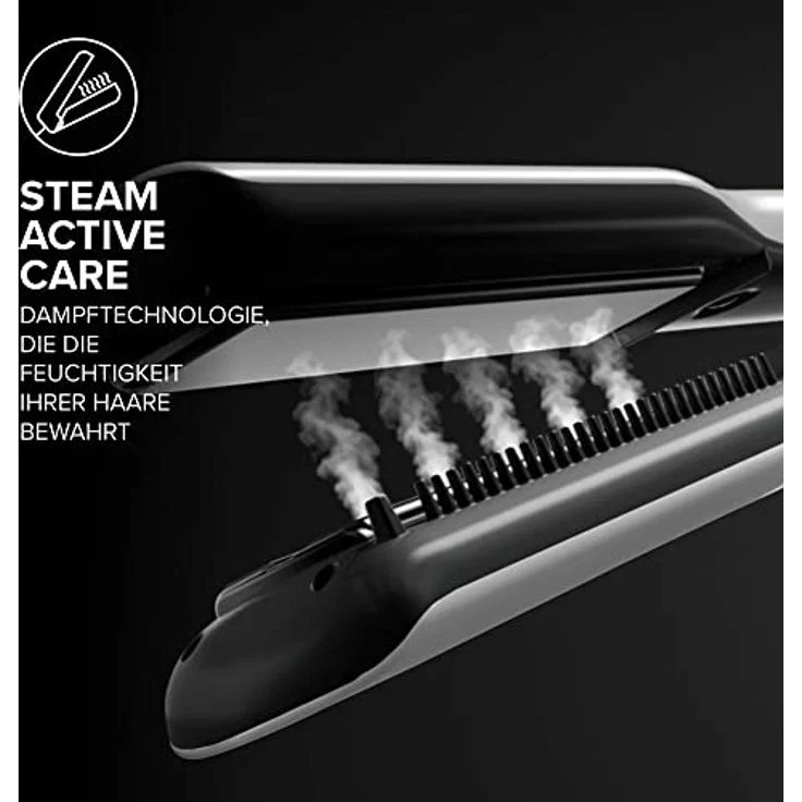 Bellissima Steam Elixir, Dampf- Haarglätter, glattes Haar in einem gang ohne Schäden, Beschichtung aus Keramik und Arganöl, schnelle Erwärmung, 4 Temperaturen, hitzebeständige – Bild 3