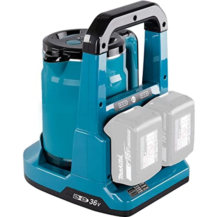 Makita DKT360Z Akku-Wasserkocher 2x18V (ohne Akku, ohne Ladegerät), 0,8 Liter, Wasserstandsanzeige, Abschaltautomatik, Trockengehschutz, Überlaufschutz, blau  – Bild 5