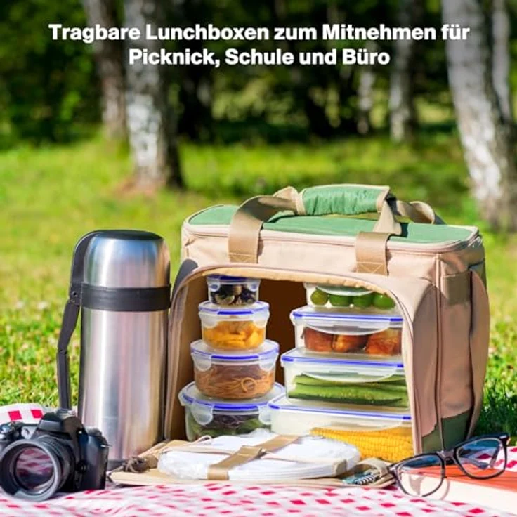 YASHE Frischhaltedosen-Set SE-32PCS, 32-teilig, 9,3 L, transparent, luftdicht und spülmaschinengeeignet – Bild 6