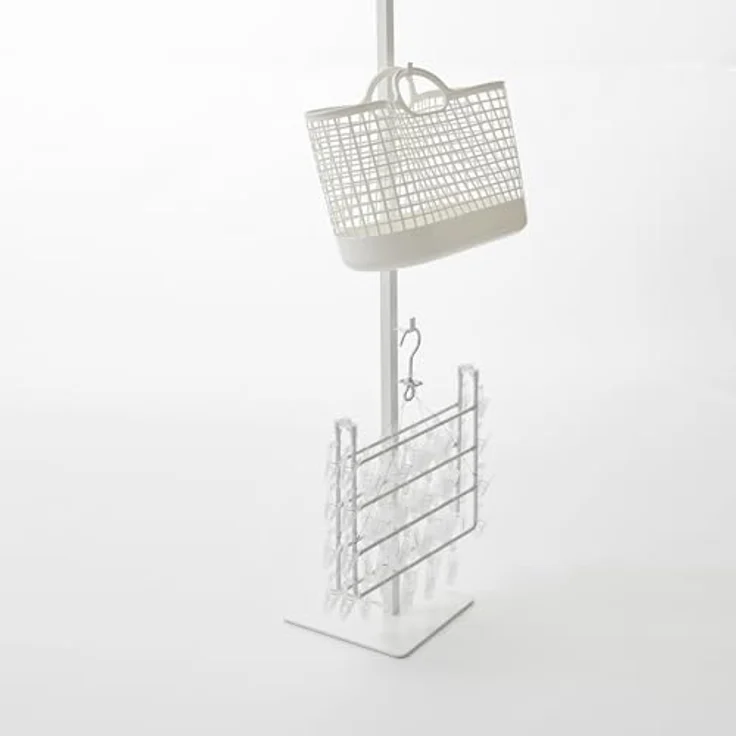 Yamazaki Wäscheständer "Tower" Design Kleiderständer 175x160x25cm, zusammenklappbar, freistehend, Trockenständer, weiß – Bild 12